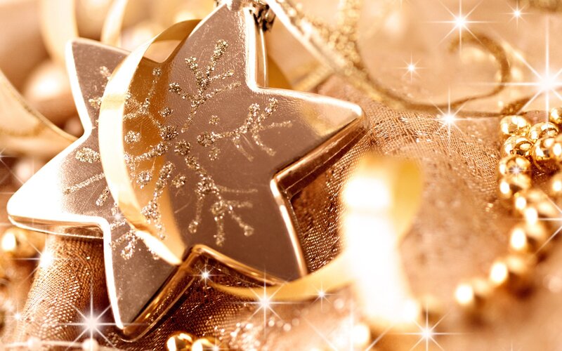 Golden Star Ornament — Gold, Festive, Photograph, Snowflake Design