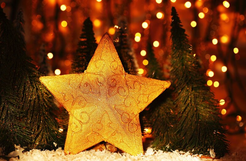Golden Star Ornament — Gold, Festive, Winter