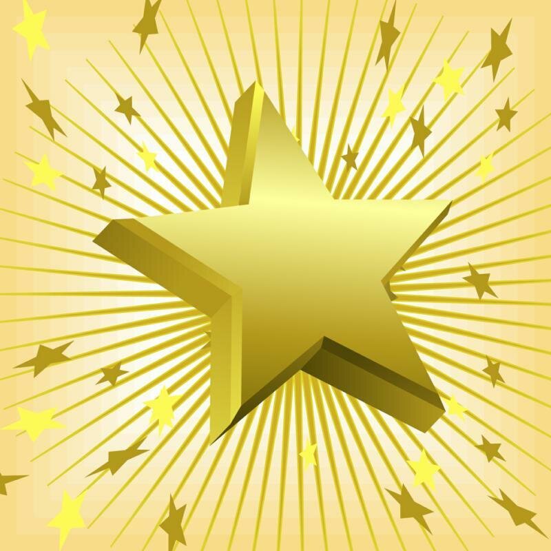 golden star with rays