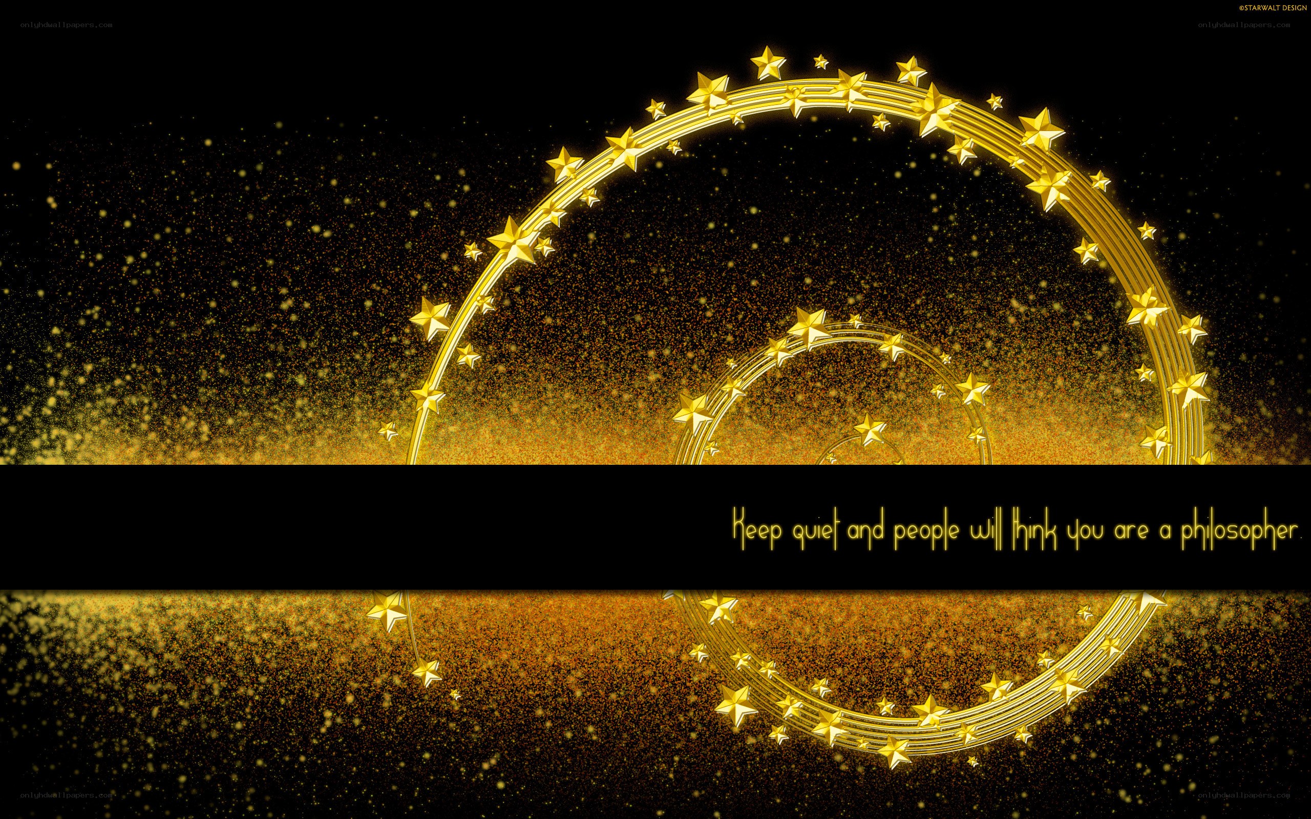 golden stars and quote