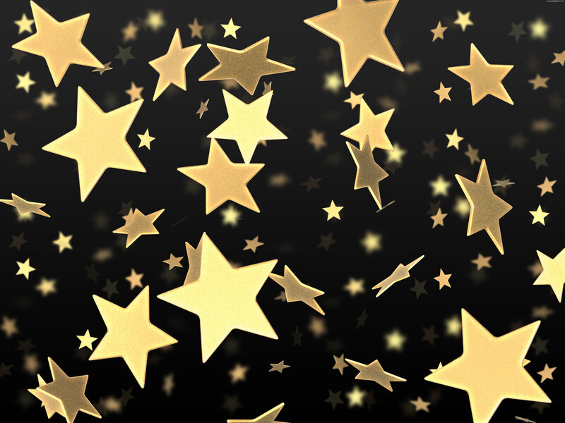 Golden Stars on Black — Gold, Celebratory