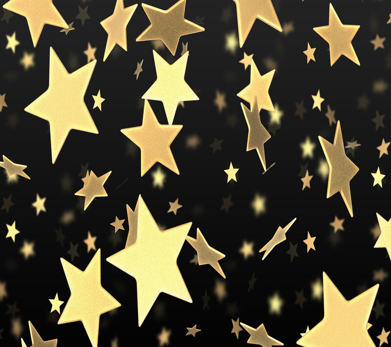 Golden Stars on Black — Gold