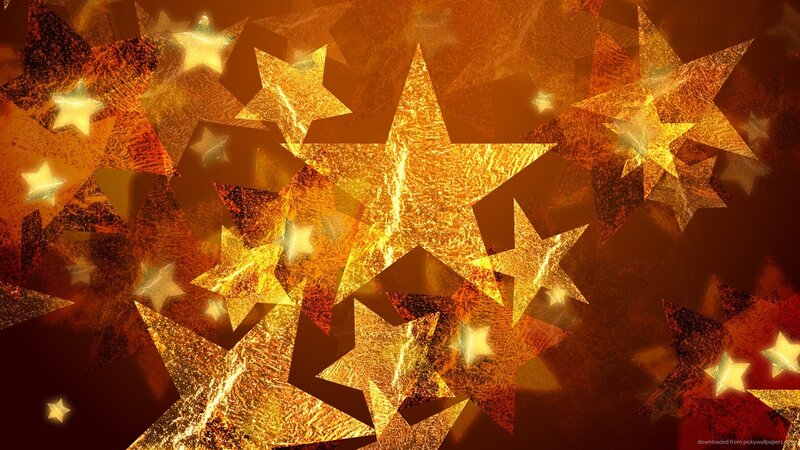 Golden Stars on Dark Background — Gold, Celestial