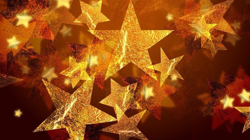 Golden Stars on Dark Background — Gold