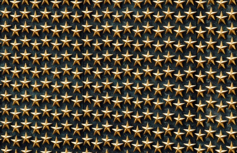 Golden Stars on Dark Surface