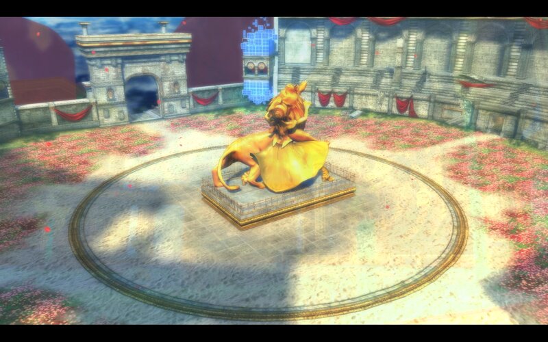 Golden Statue in Courtyard — Gold