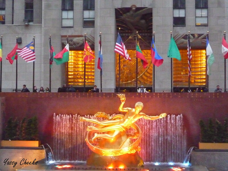 Golden Statue in Fountain