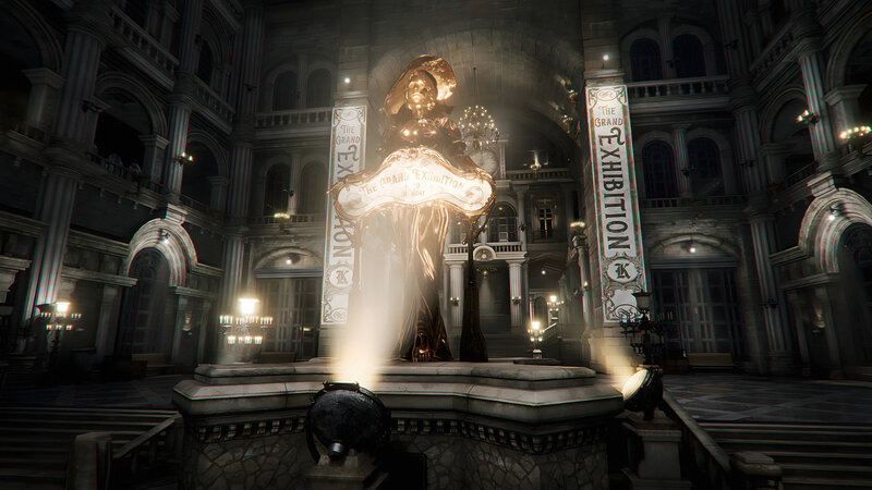 Golden Statue in Hall — Gray