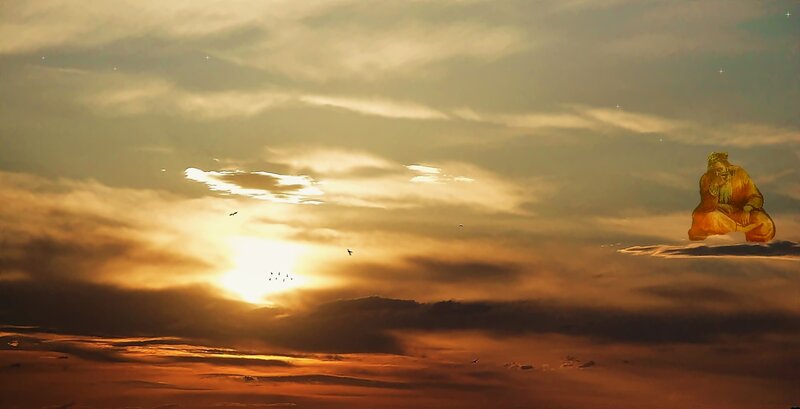 Golden Statue in Sky