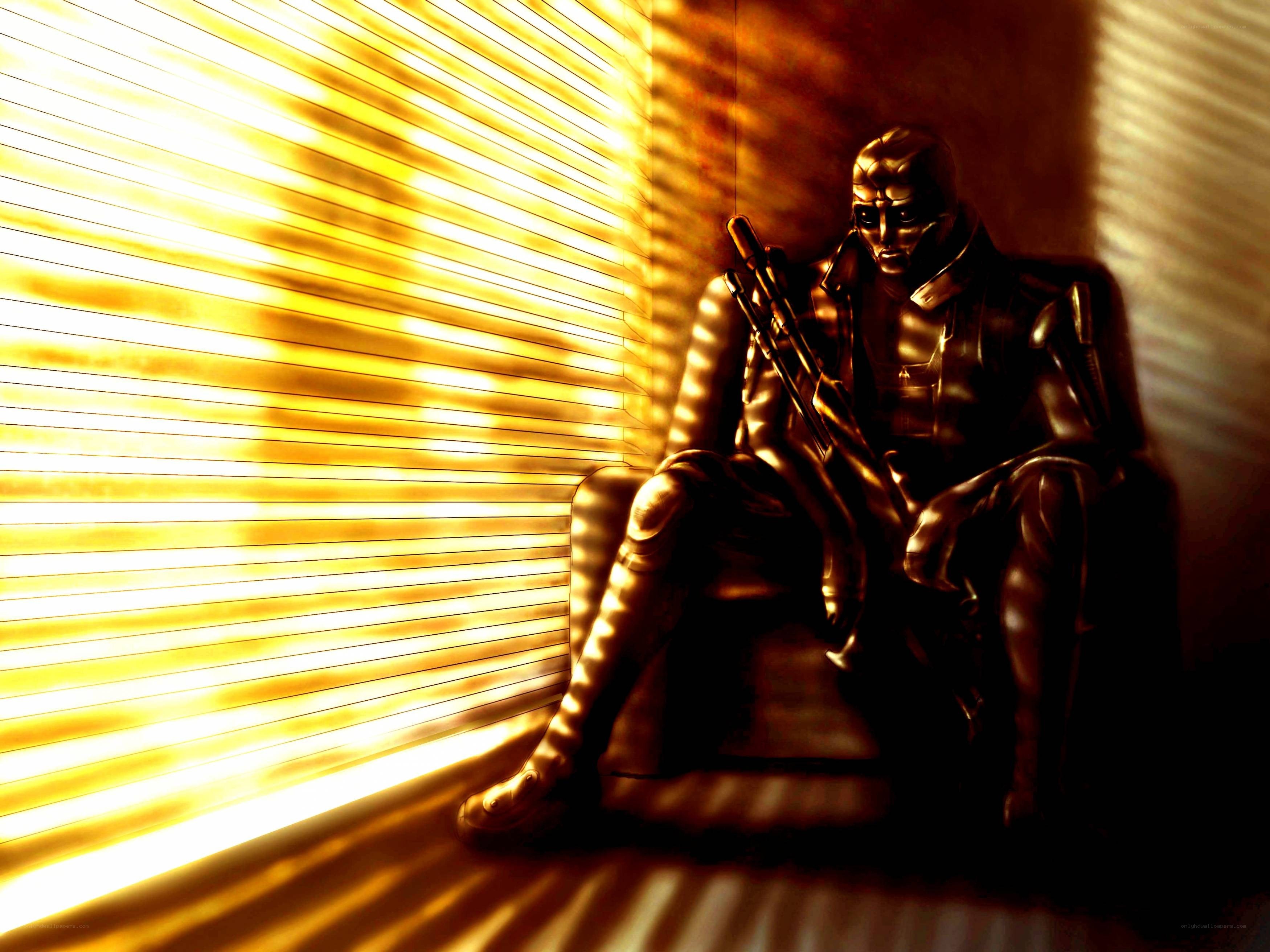 golden statue in sunlight