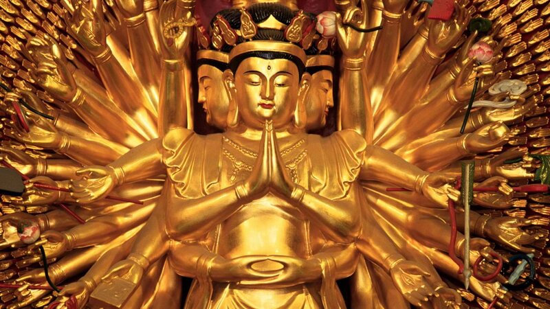 Golden statue of Guanyin
