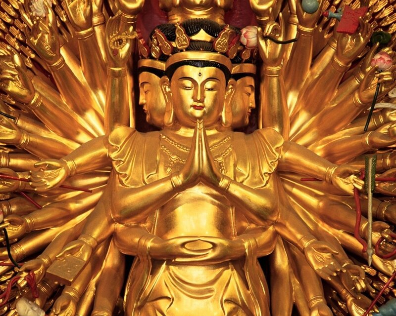 Golden statue of Kannon
