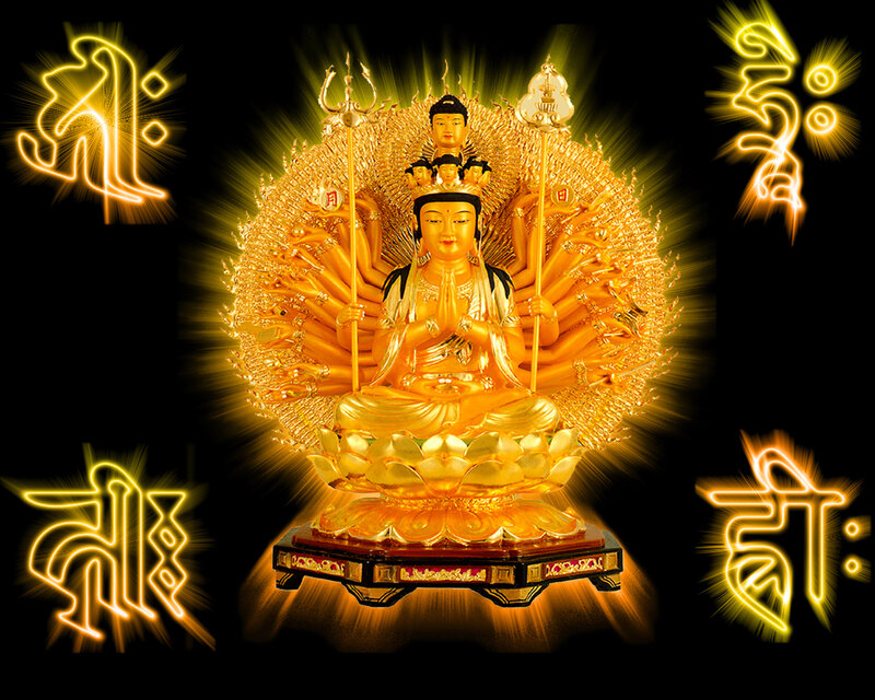 Golden statue of Kannon