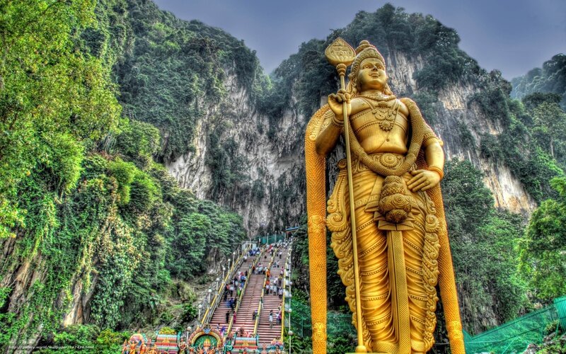 Golden Statue of Murugan — Gold, Dramatic