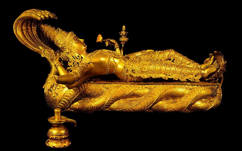 Golden Statue of Reclining Deity