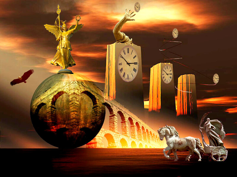 Golden Statue on Sphere