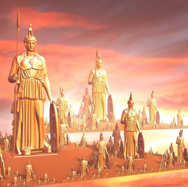 Golden Statues of Athena