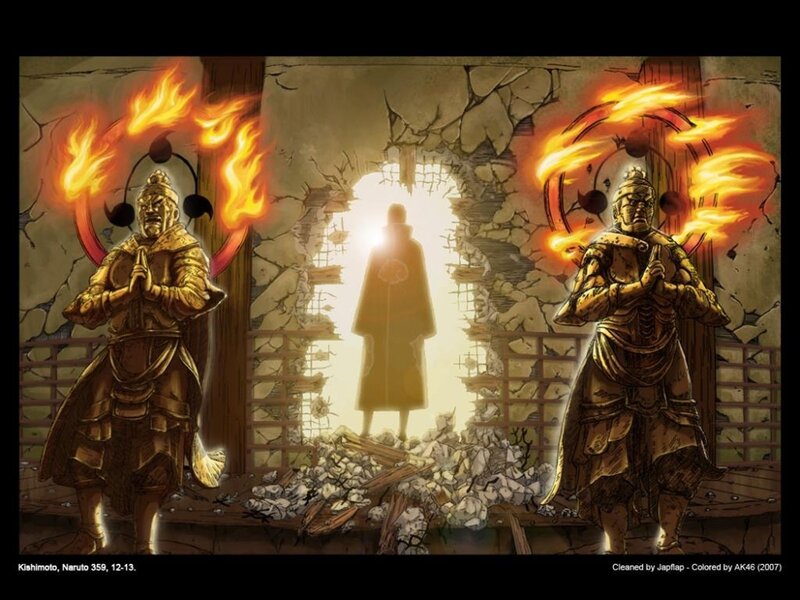 Golden Statues with Flames