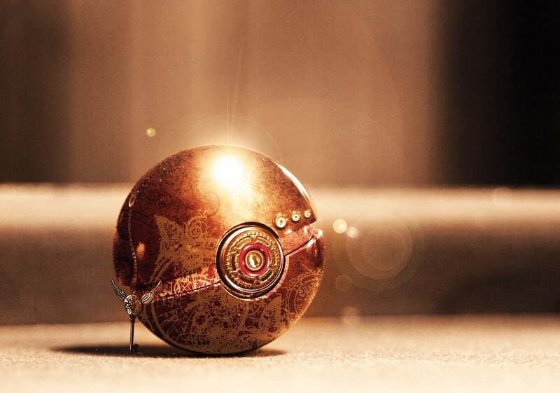 golden steampunk sphere