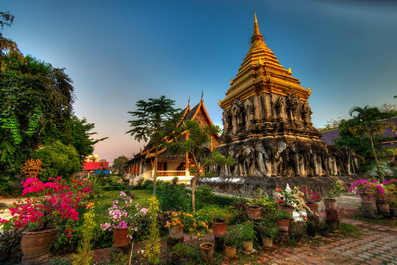 Golden Stupa with Elephant Base