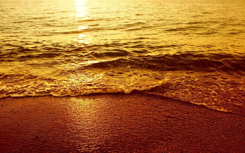golden sunset at the beach