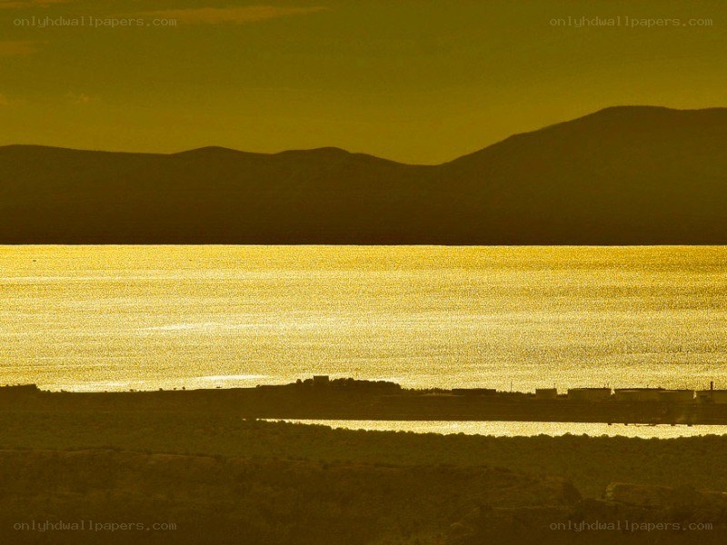 Golden sunset over a lake