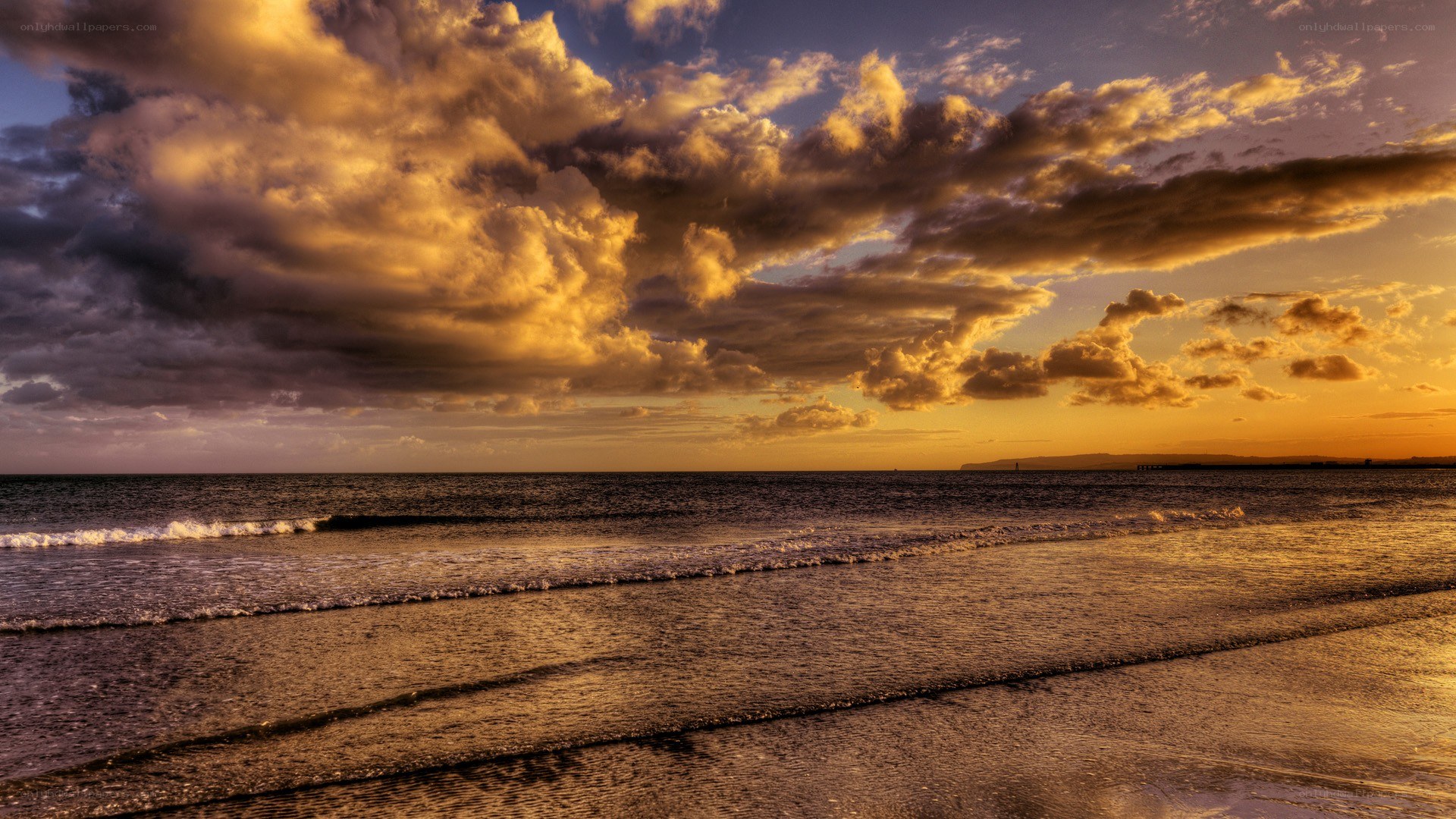 Golden sunset over the ocean