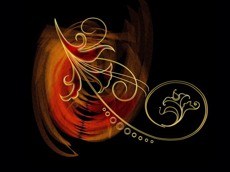 Golden Swirl Design — Black