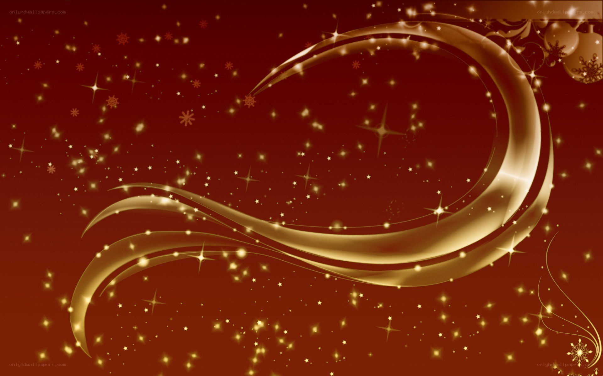 golden swirl on red background