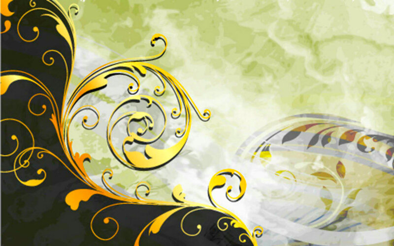Golden Swirls on Dark Background — Gold, Ornate