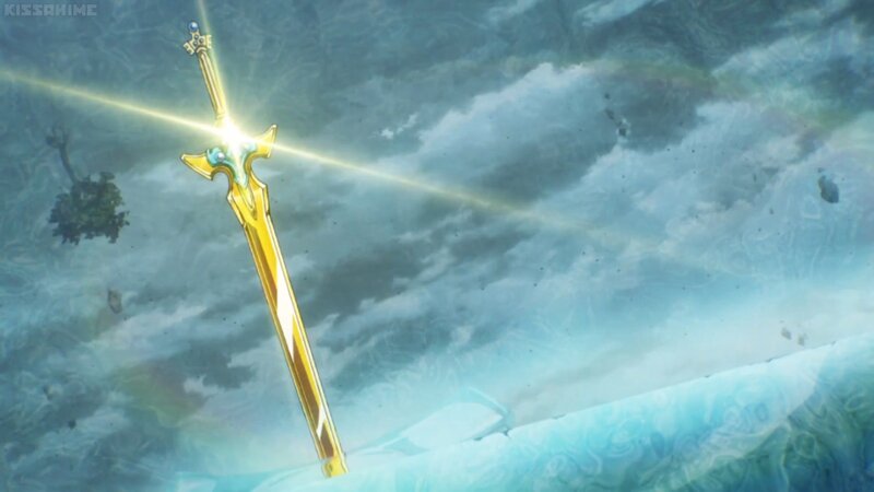 Golden Sword in Water — Blue