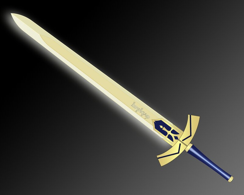 Golden Sword with Blue Hilt
