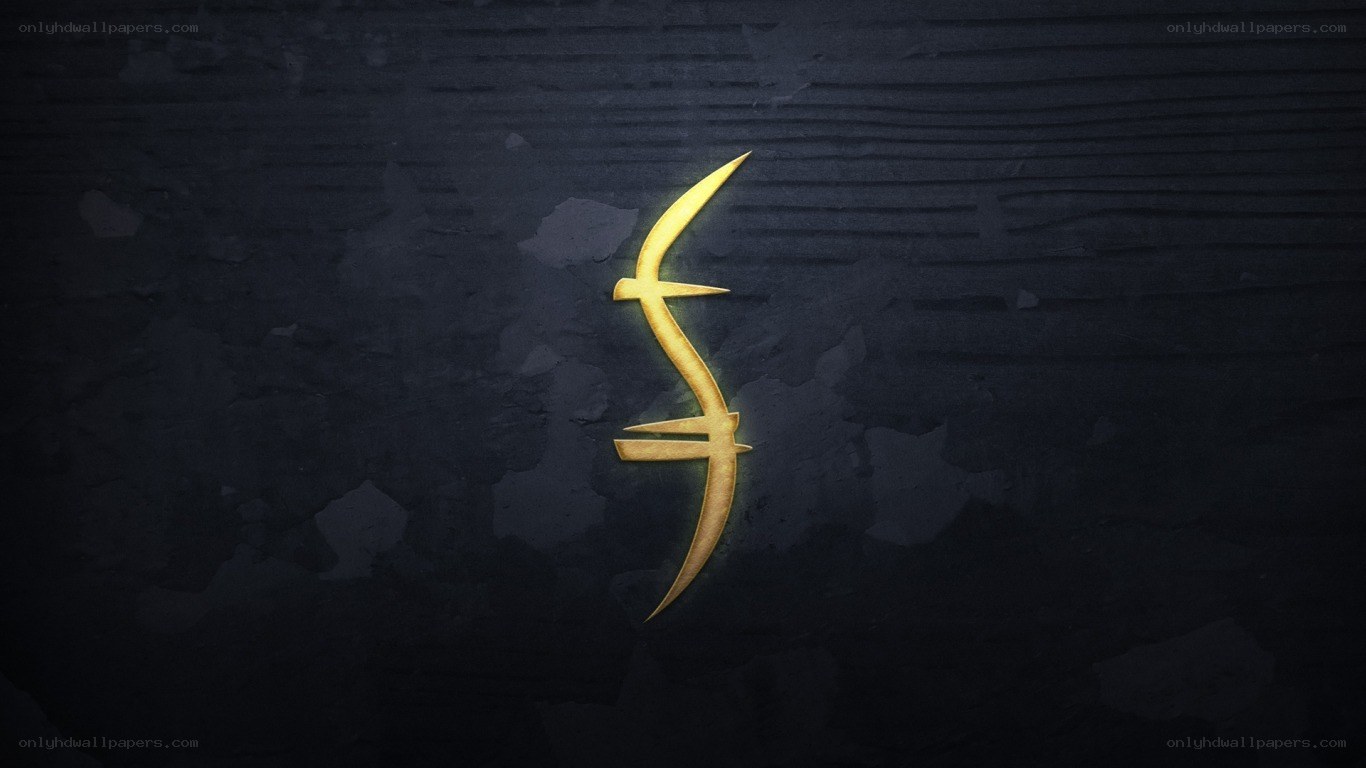 golden symbol on dark background