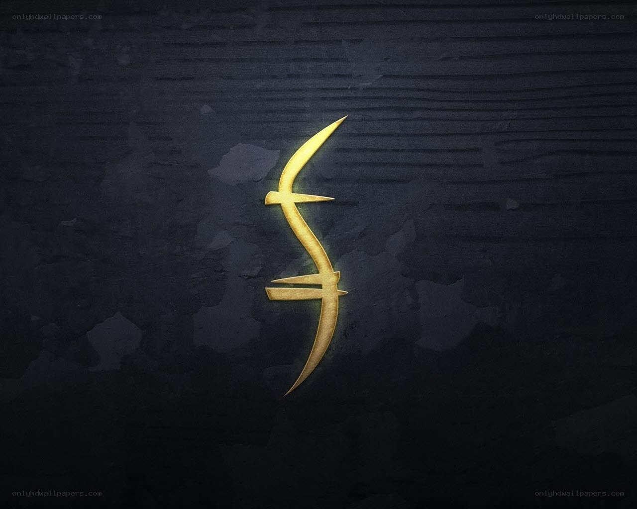 golden symbol on dark background