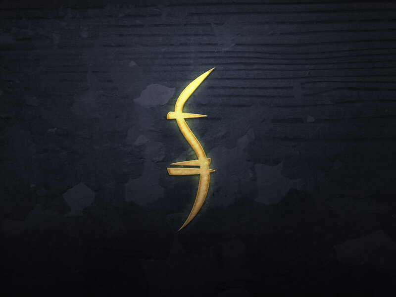 Golden Symbol on Dark Wall — Gold