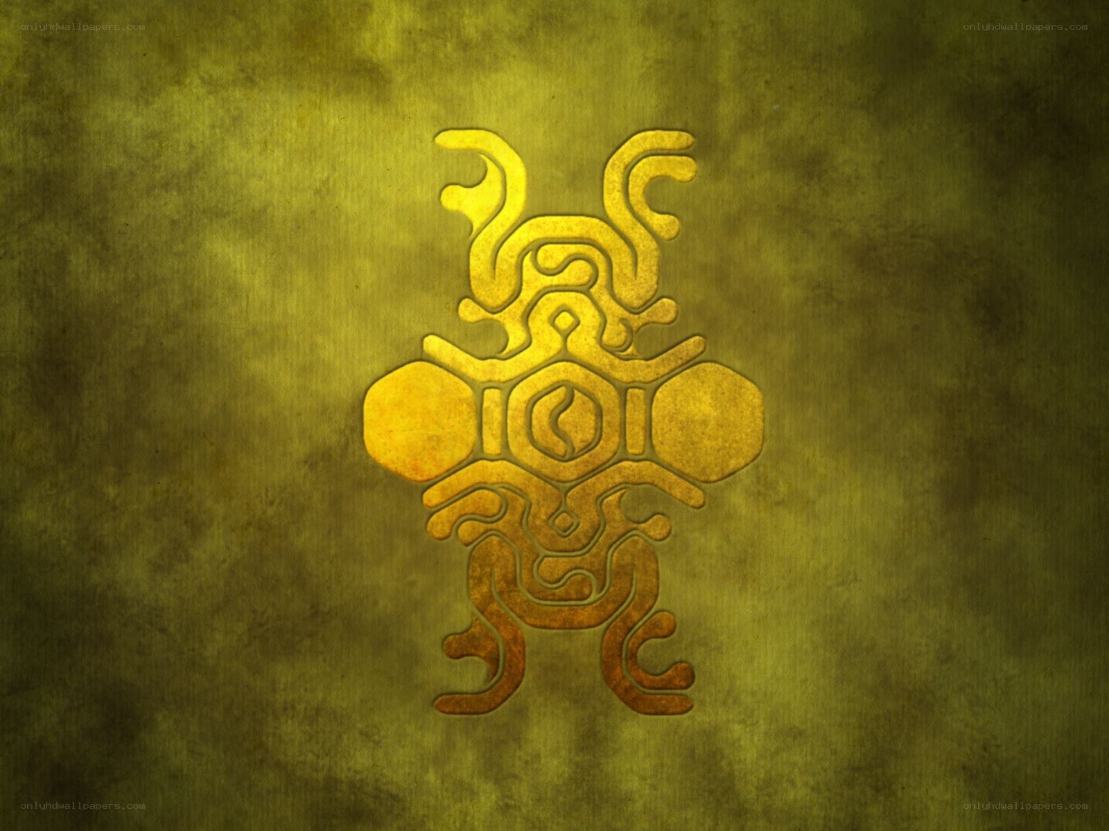 golden symbol on textured background