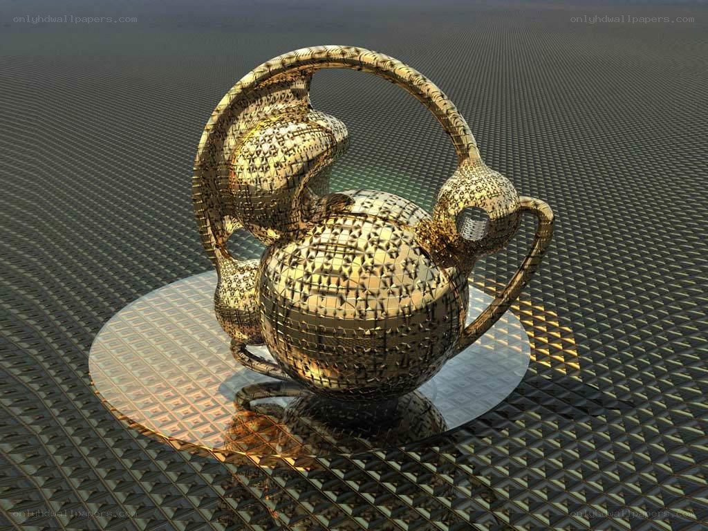 golden teapot sculpture