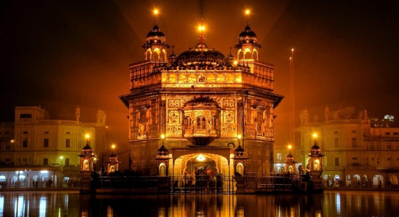 Golden Temple at Night — Gold, Serene, Photograph, Building