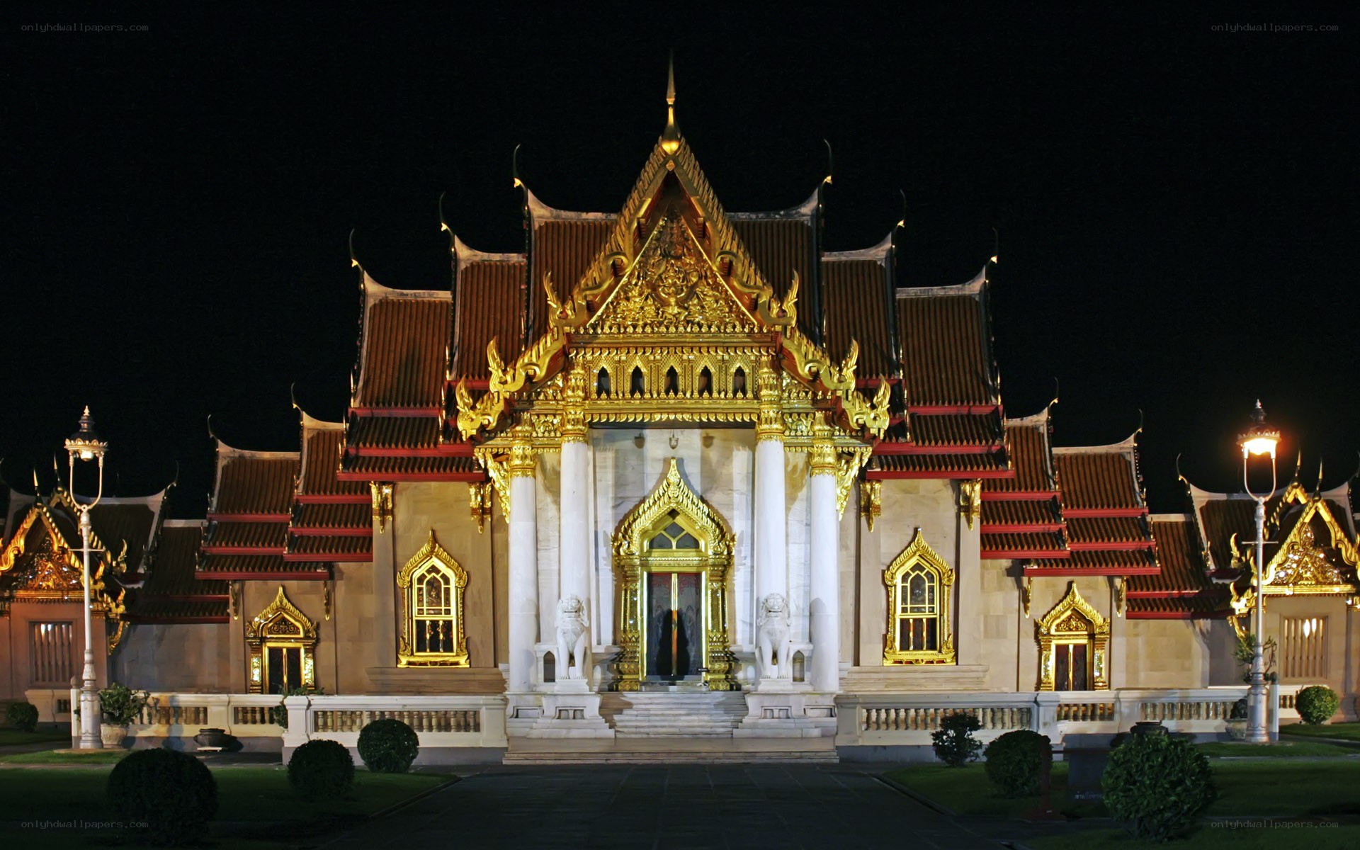Golden temple at night