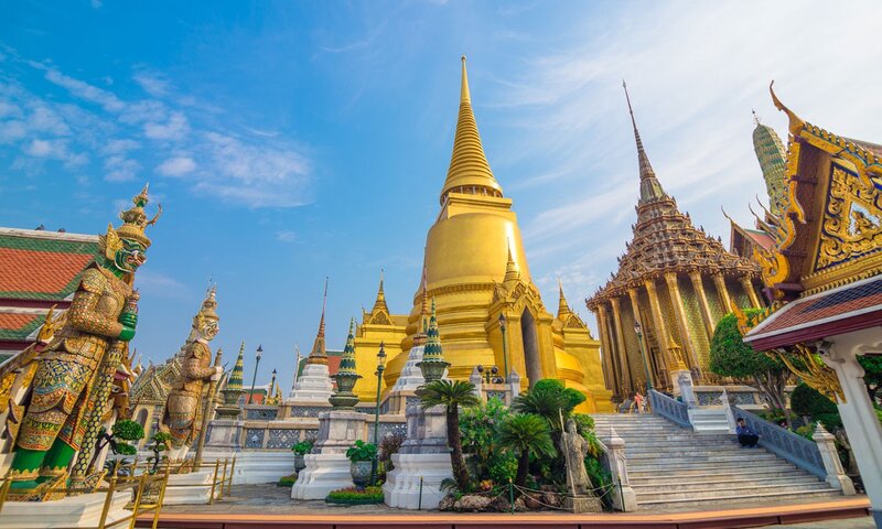 Golden Temple Complex — Gold, Serene, Afternoon, Photograph, Statues
