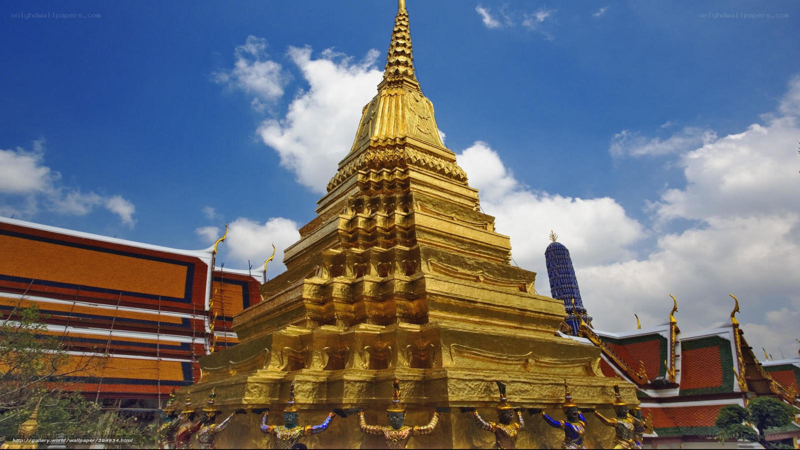 Golden temple under blue sky