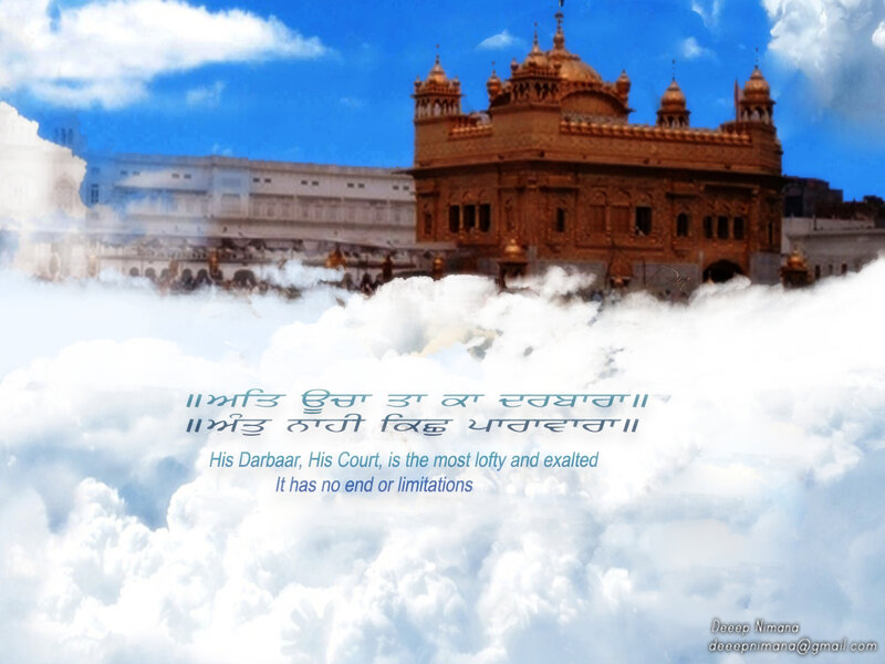 Golden Temple with Clouds