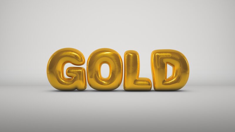 Golden Text on Gray Surface