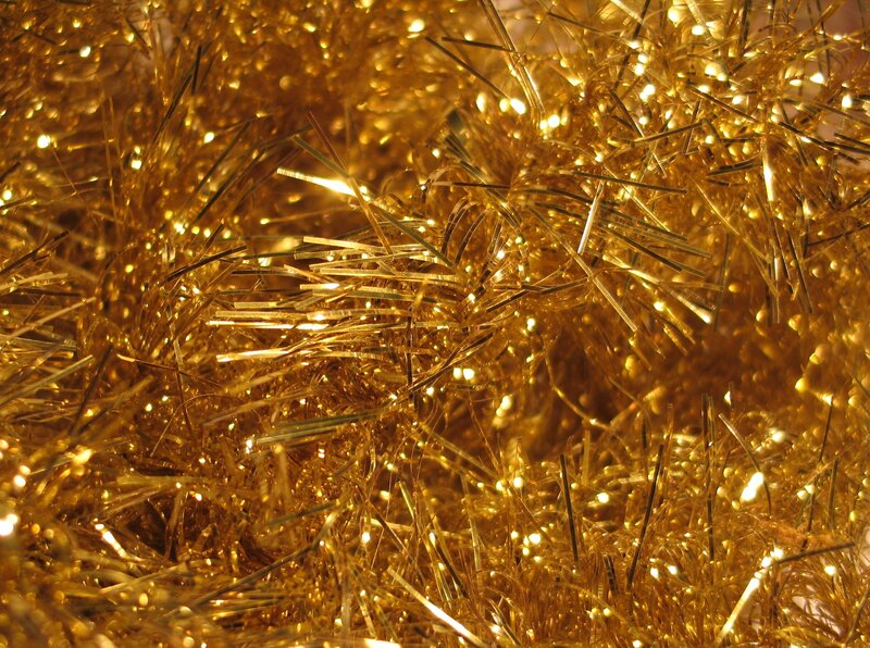Golden tinsel texture
