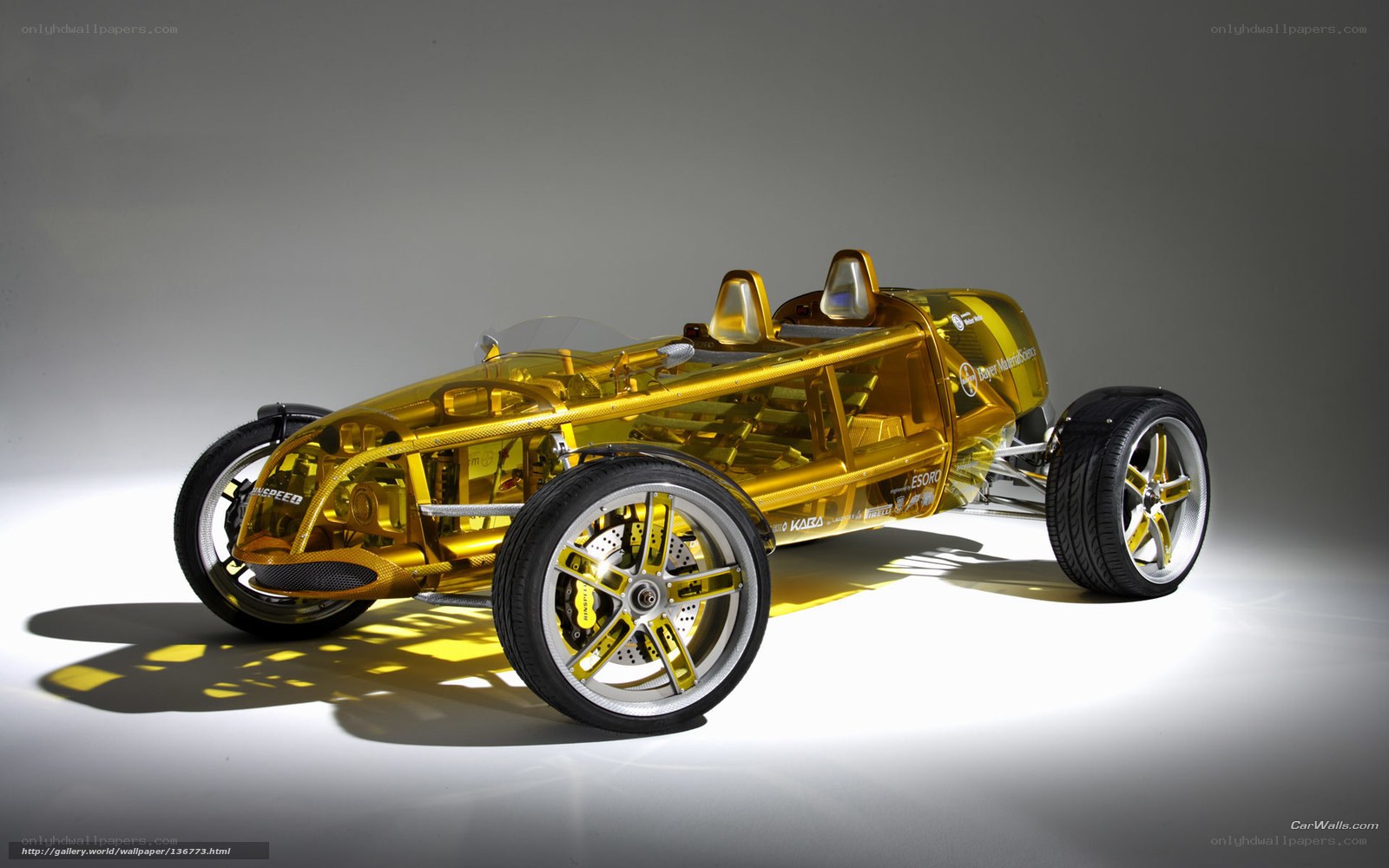 Golden Transparent Race Car