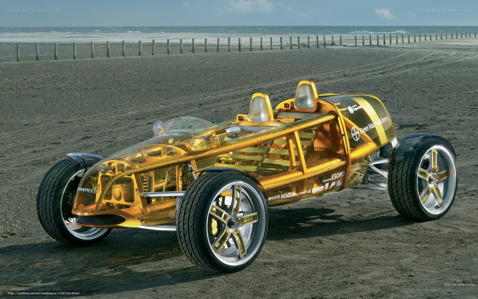 Golden Transparent Race Car
