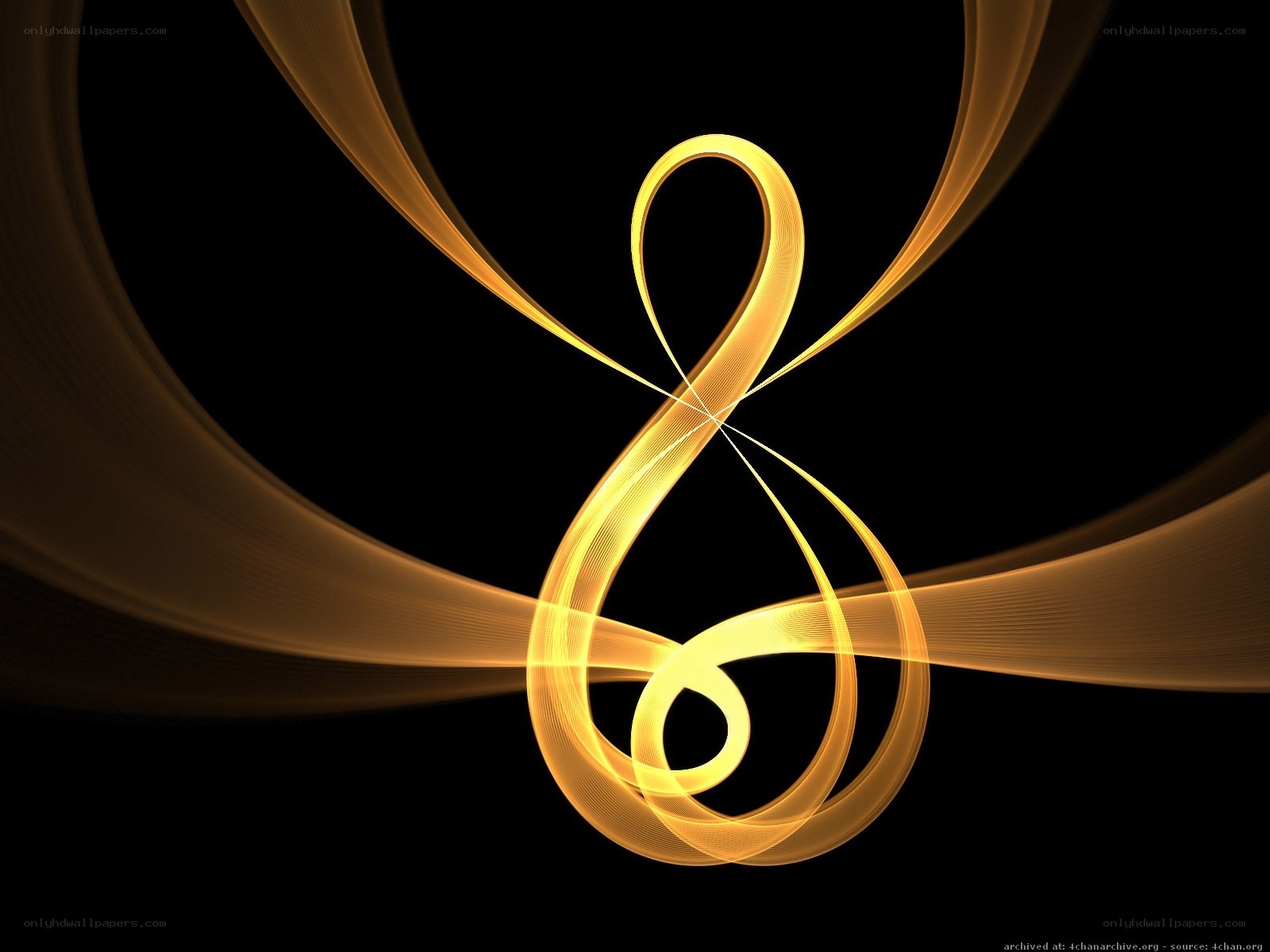 Golden treble clef abstract art