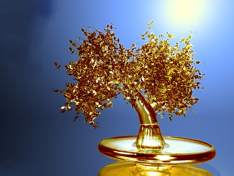 Golden Tree Sculpture