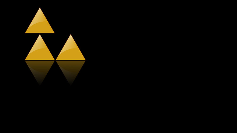 golden triangles on black