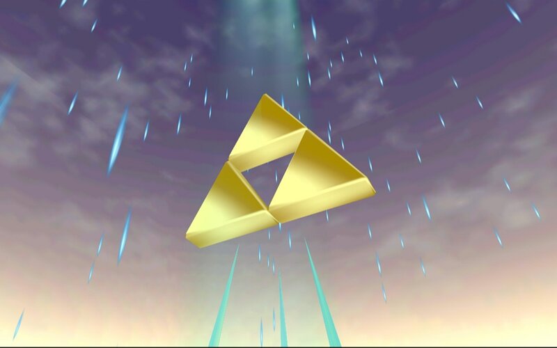 Golden Triforce Symbol — Gold, Dramatic, Sunset